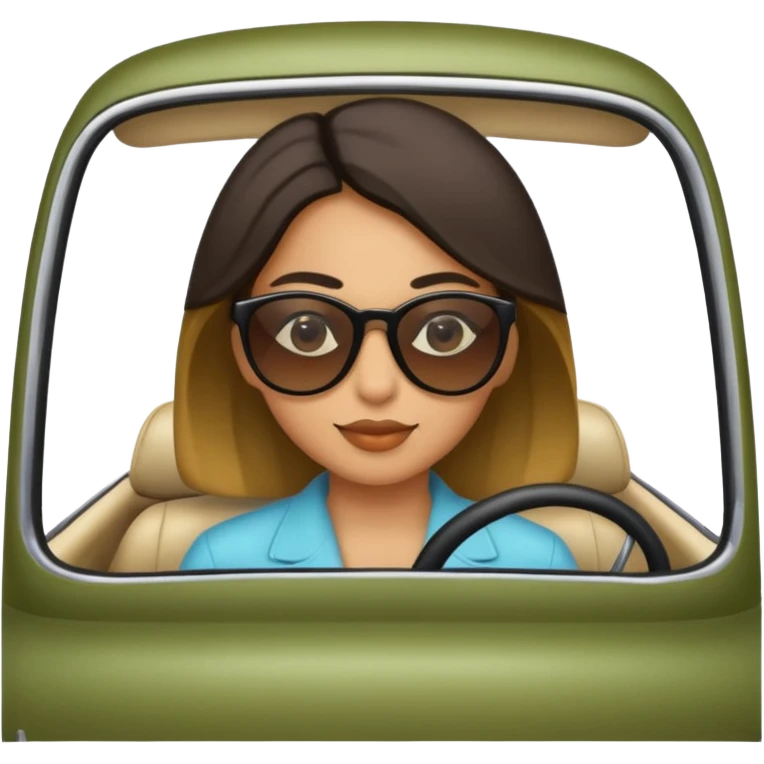Emojis de carros y una mujer a dentro  emoji