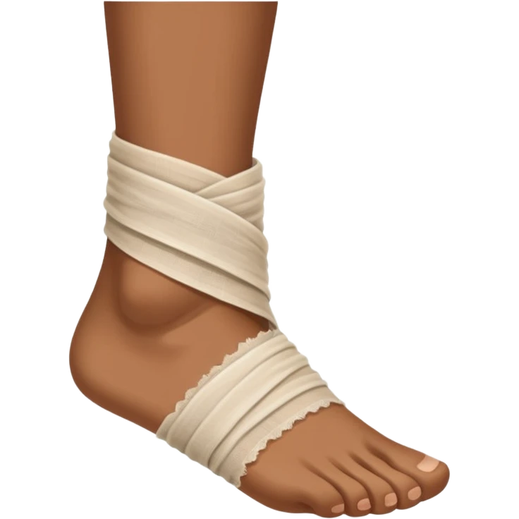 Brown Foot with ankle wrapped in gaze emoji