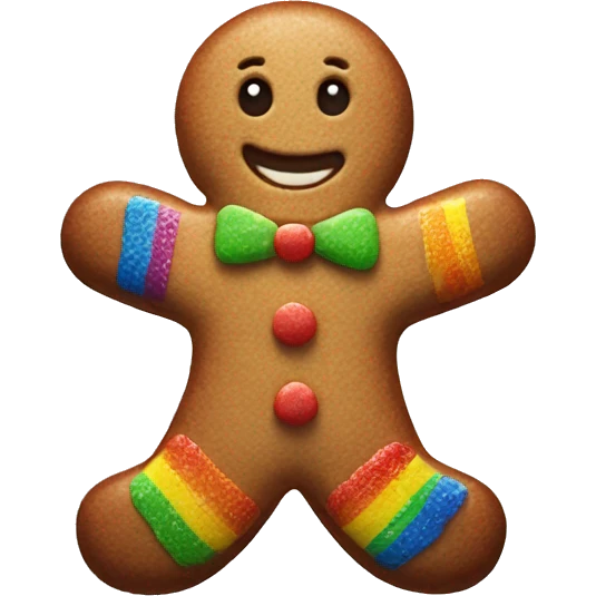 Rainbow gingerbread man emoji