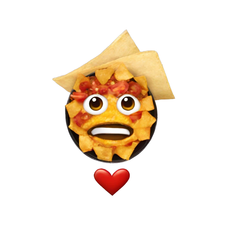 Red heart eyes chilaquiles emoji