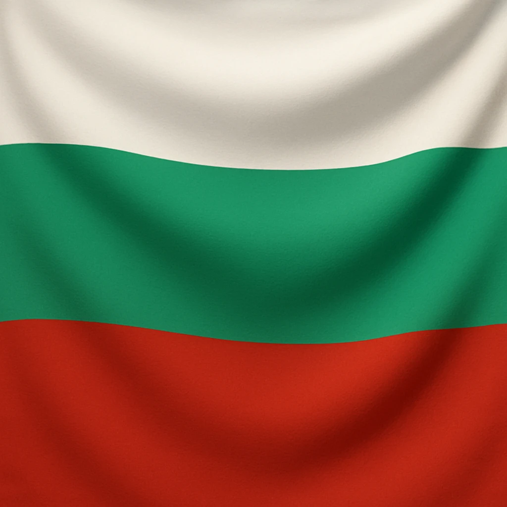 Create a wavy Bulgarian flag with white on top, green in the middle, and red at the bottom. Keep the design simple and clear, preserving the original flag's straightforward style. emoji