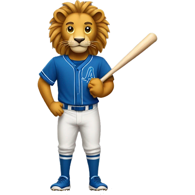 Lion player with baseball emoji