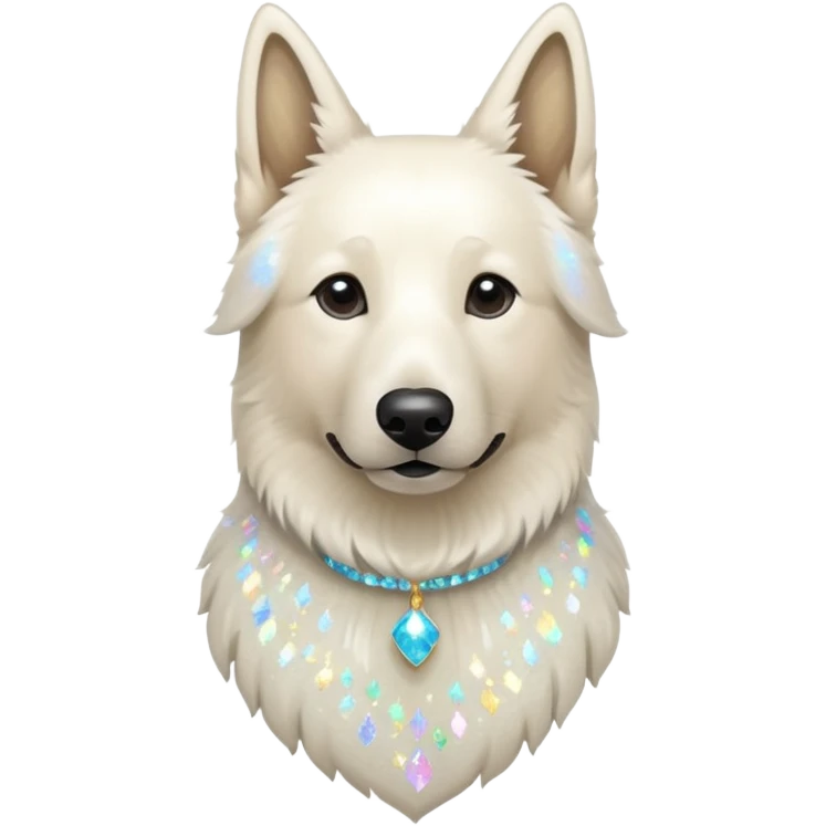 White belgian Shepard feels Like a Glitter fairy emoji