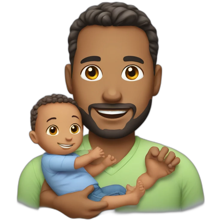 dad with baby emoji