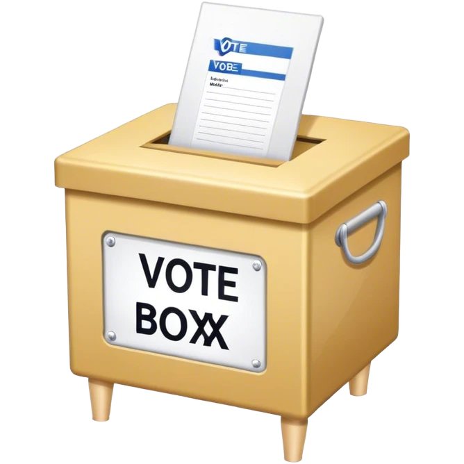 Vote box with ballet entering emoji