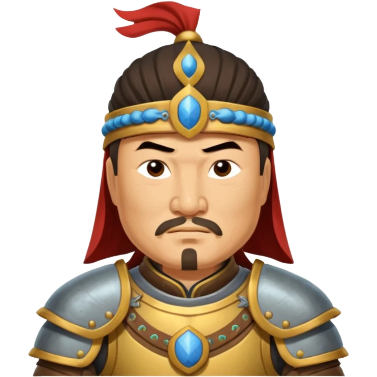 portrait of Genghis Khan in armor rotated 45 degrees to the right emoji