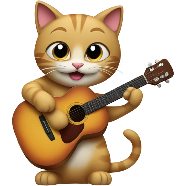 Cat playing a guitar emoji