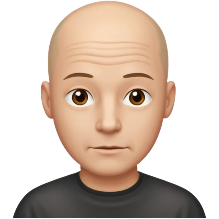 A bald man with thin on top emoji