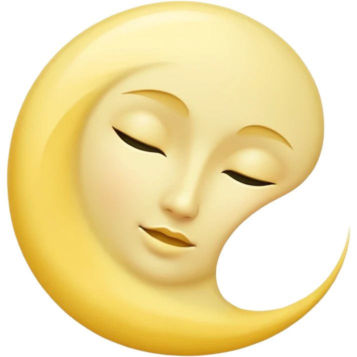 The crescent moon faceless emoji