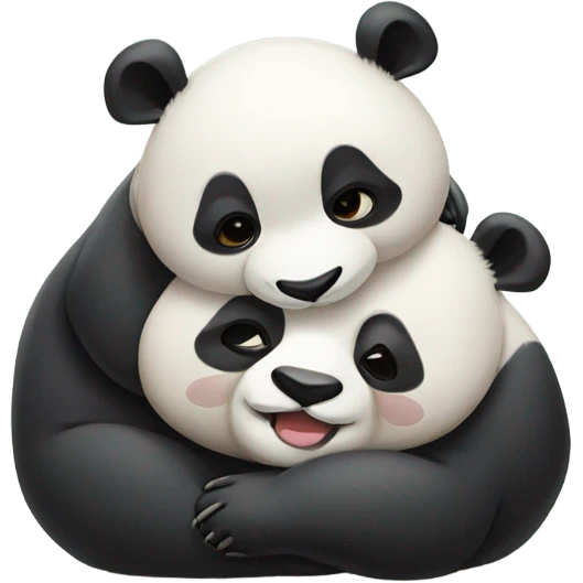 Pandas snuggling emoji