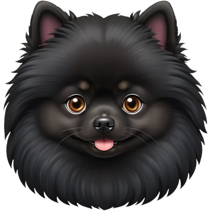 Black Pomeranian dog portrait emoji
