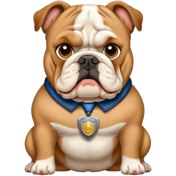 bulldog with a security badge emoji