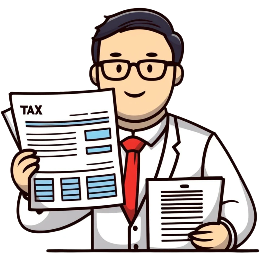 professional accountant with tax forms emoji