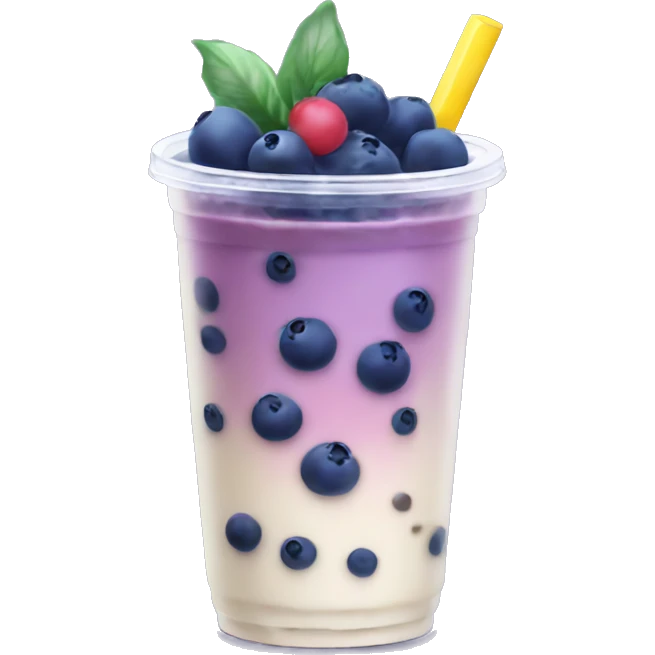 Boba tea with blueberries emoji