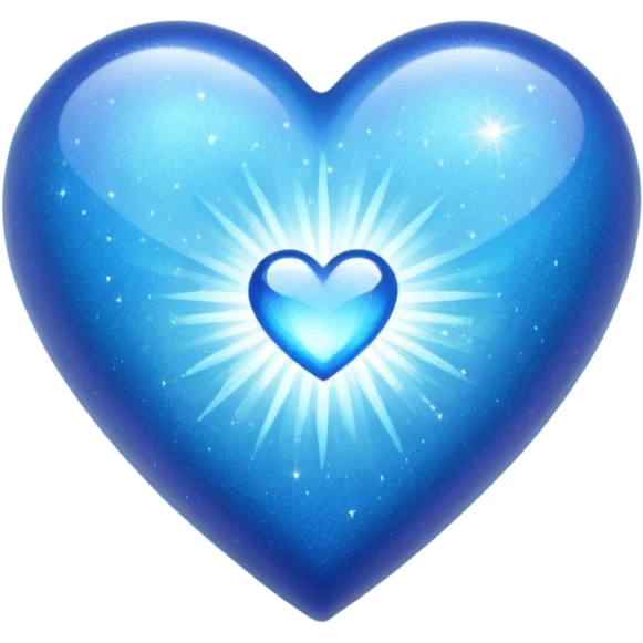 blue heart with a glitter effect emoji