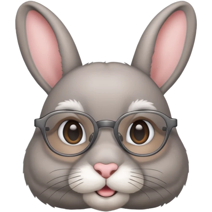 Bunny bust with eyeglasses emoji
