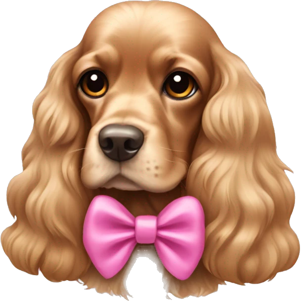 Cocker spaniel with pink bow emoji