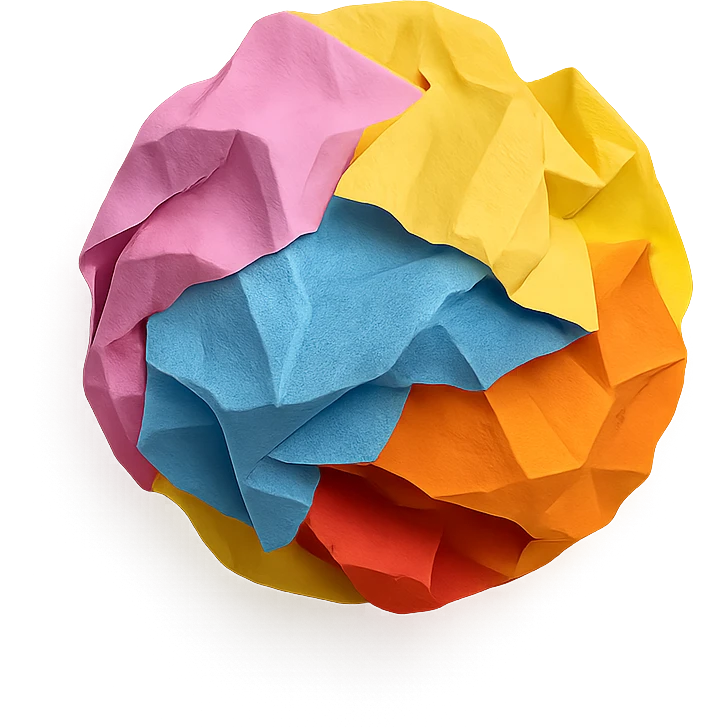 a crumpled piece of paper, showing texture and wrinkles, isolated emoji