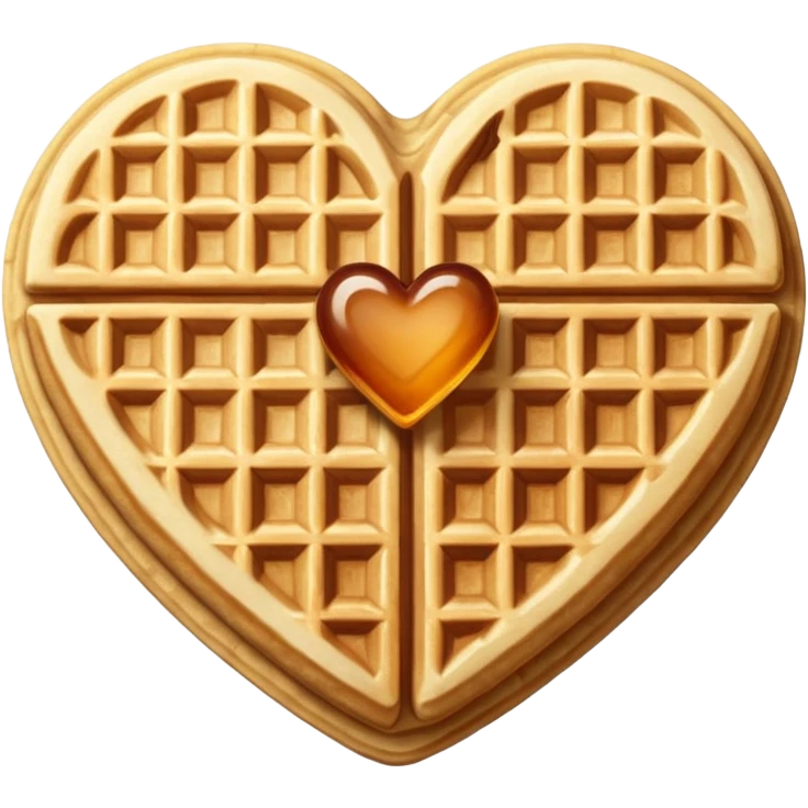 Beige heart waffle emoji emoji