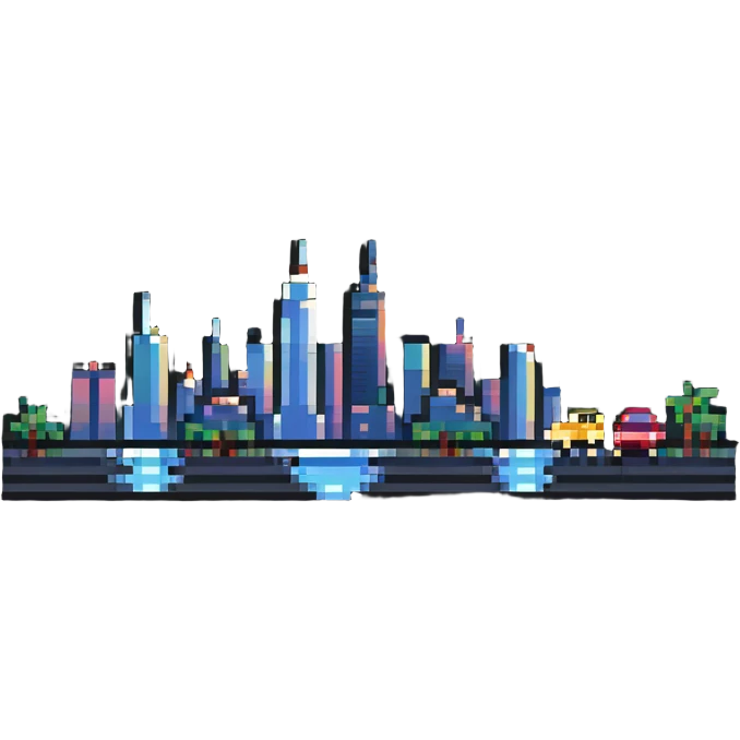 GTA 6 inspired city skyline pixel art emoji emoji