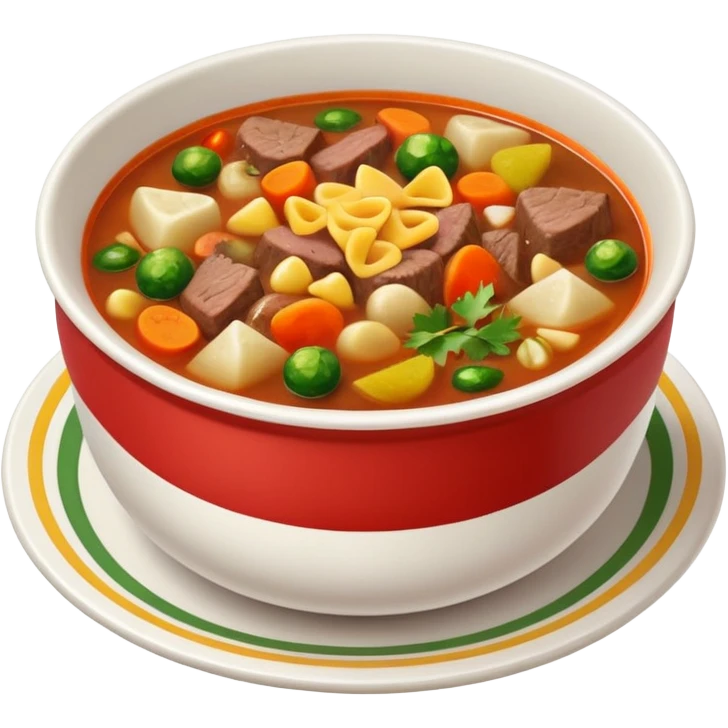 caldo de res, hearty beef and vegetable soup in a bowl, Mexican style emoji