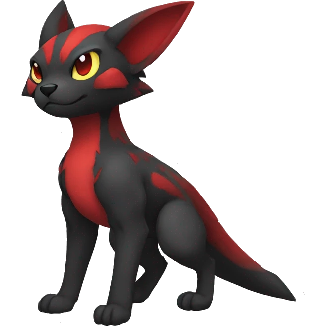 cool edgy black red animal hybrid Fakemon full body emoji