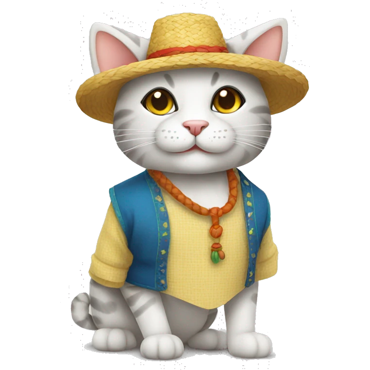 Cat branco-festa junina emoji