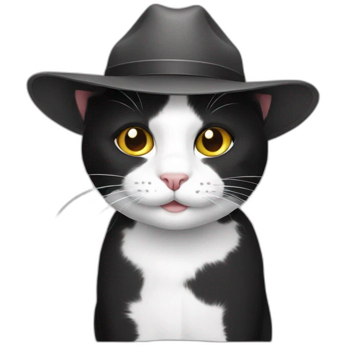 farmer black and white cat emoji
