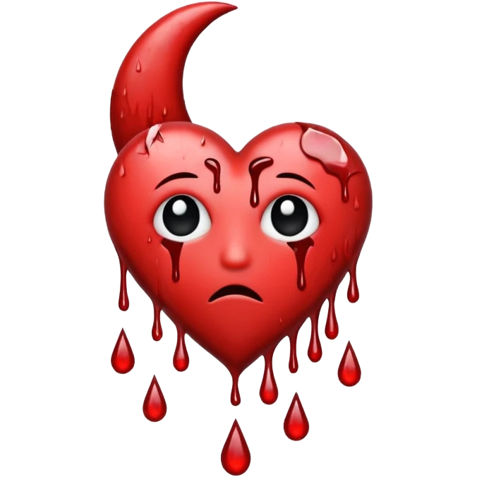 emo heart with crescent moon and rain emoji