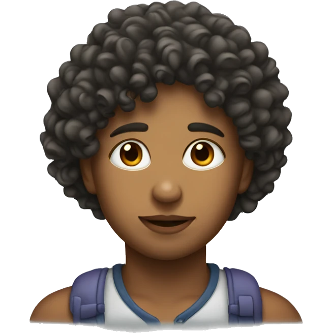 Girl with curly hair kissing man emoji
