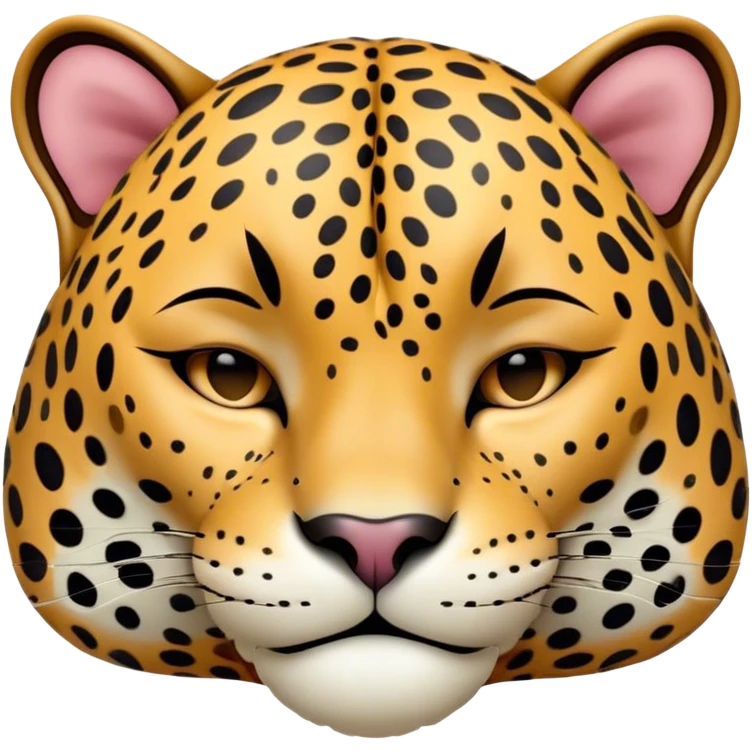Meme-Worthy cute Sleeping Jaguar Portrait Emoji, Head resting peacefully with a contented smile, showcasing a luxuriously patterned Fur and eyes gently closed in serene slumber, Simplified yet hilariously adorable features, highly detailed, glowing with a soft, drowsy wild light, high shine, relaxed and utterly lovable, stylized with an air of playful laziness, bright and heartwarming, soft glowing outline, capturing the essence of a sleeping jaguar that feels destined to become the next viral sensation of adorable rest! emoji