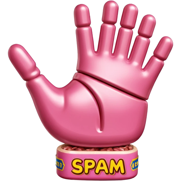 Jeff Koons style spam meat hand sculpture  emoji