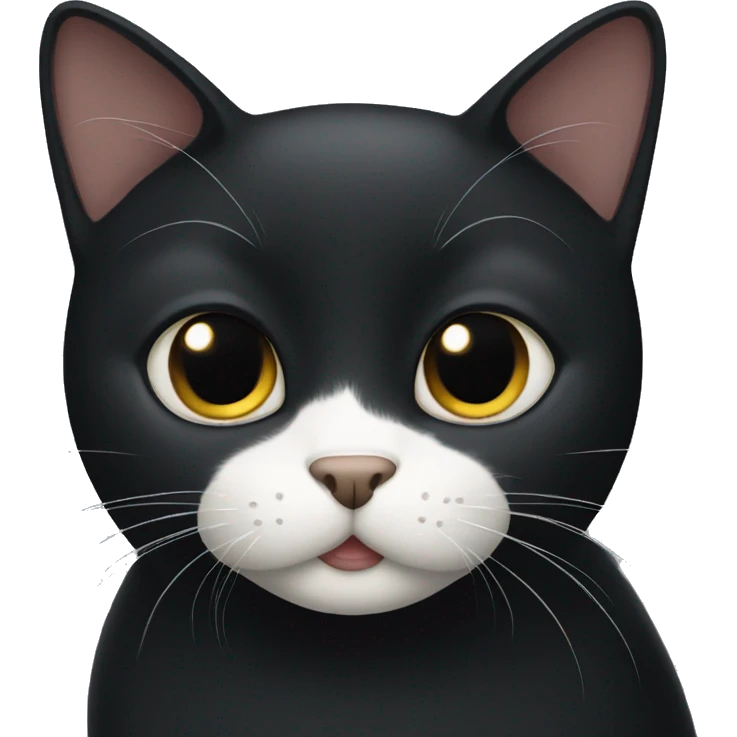 Black cat with white chin emoji