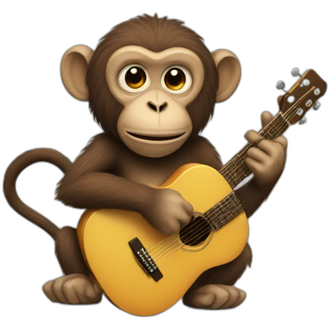 Monkey playing guitar singing emoji
