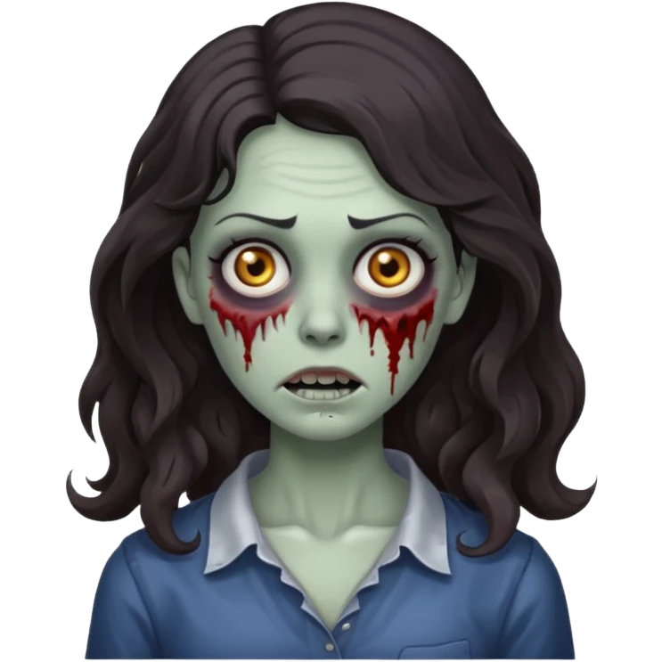 🧟‍♀️ zumbi de cabelo ondulado feminino  emoji