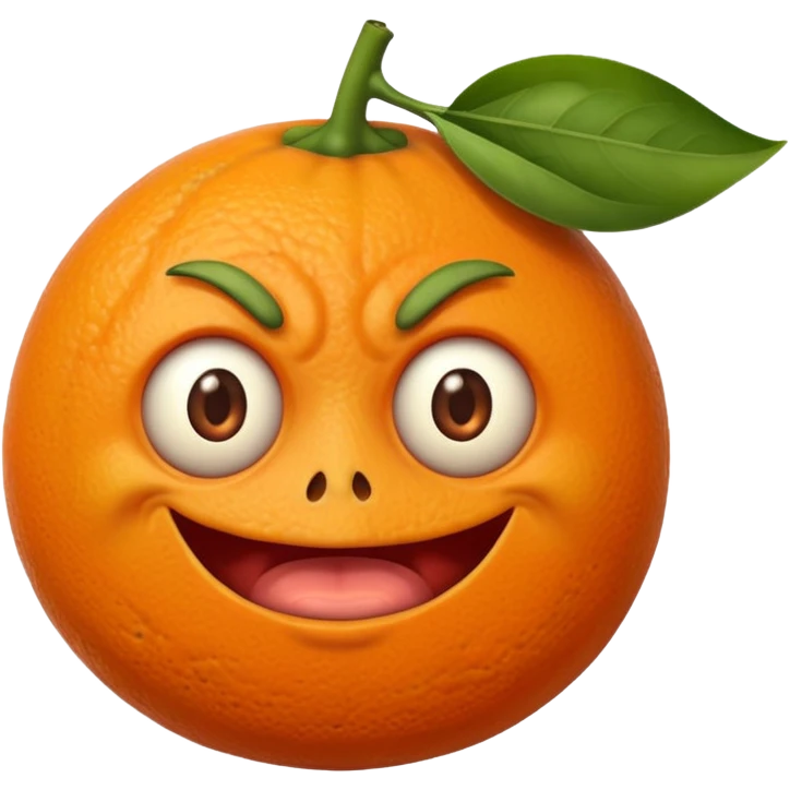 Orange with ugly face emoji