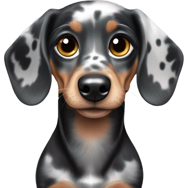 Black and silver merle mini dachshund  emoji