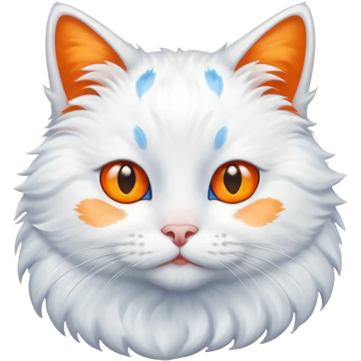 gato blanco con manchas naranjas y ojos azules emoji