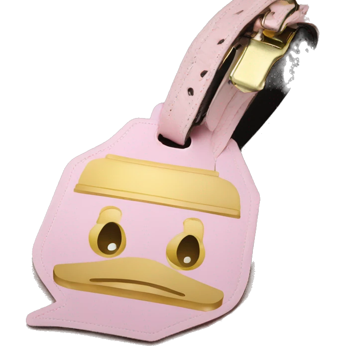 Light pink and gold luggage tag emoji