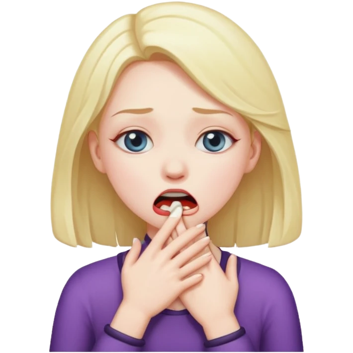 girl choking herself  emoji