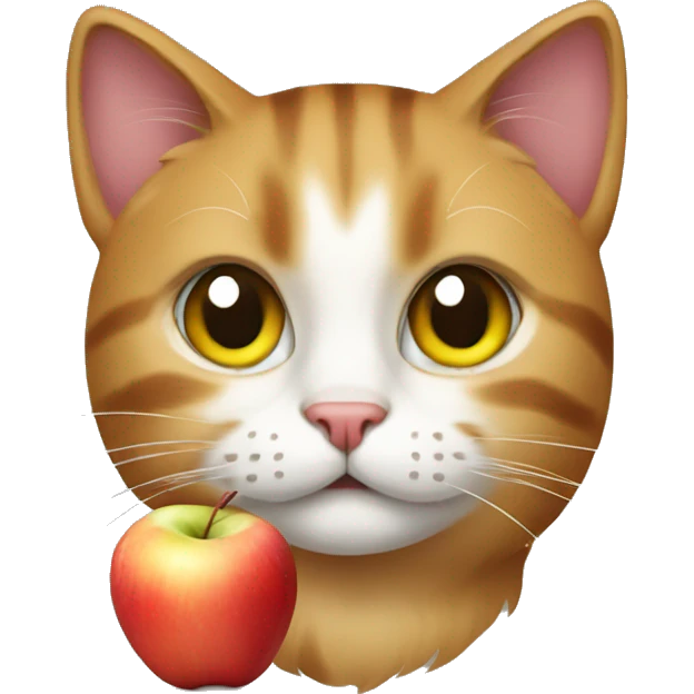 cat with apple emoji