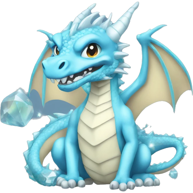 Light Blue Sky dragon with crystals emoji