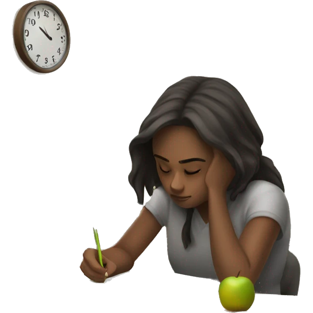 A girl studying for exam (she’s so tired) emoji