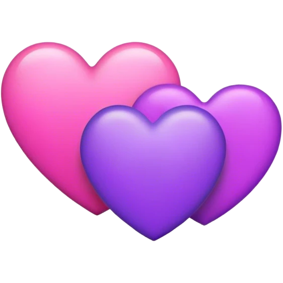 Cœurs rose et violet emoji
