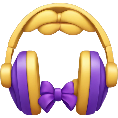 Headphone with purple bow emoji