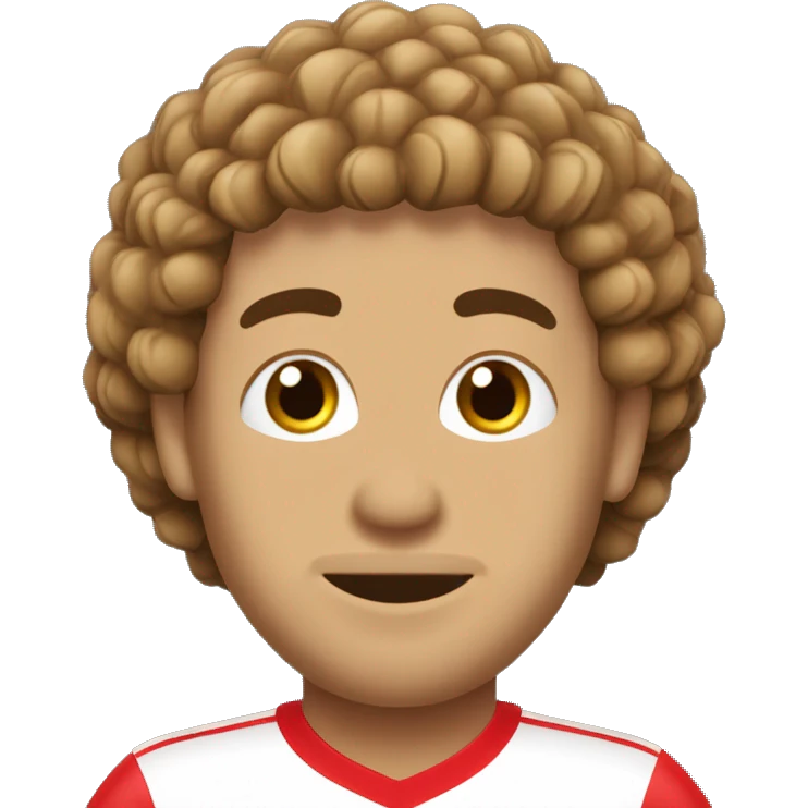 Un gars marocain avec le maillot du Maroc de foot et des cheveux bouclés  emoji