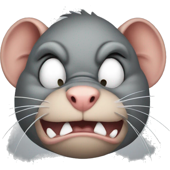 super fat angry rat head emoji