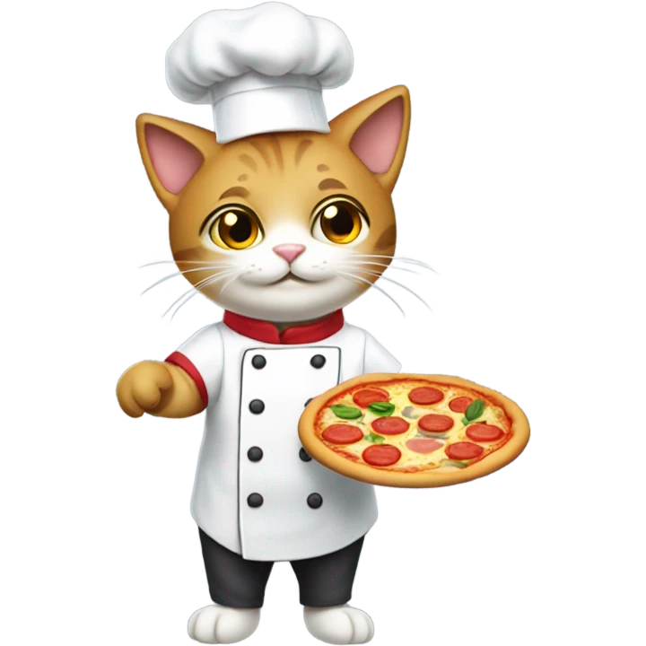 cat chef cooking pizza  emoji