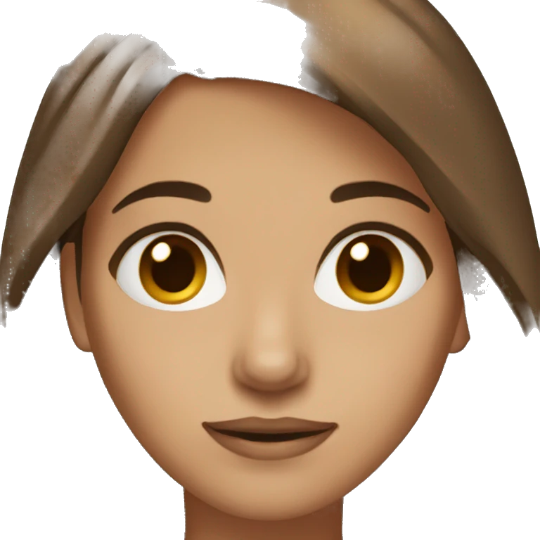 Woman brown hair brown eyes emoji