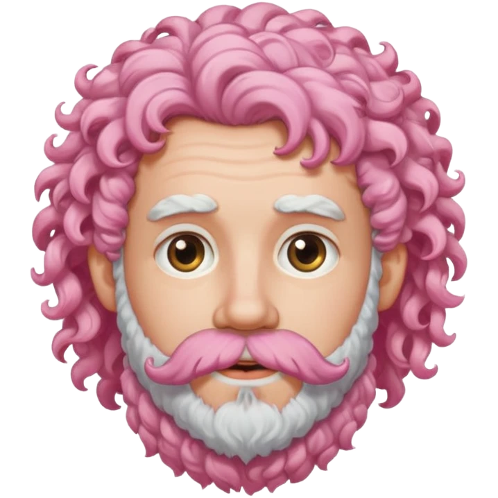 very white bearded pink curly haired  emoji